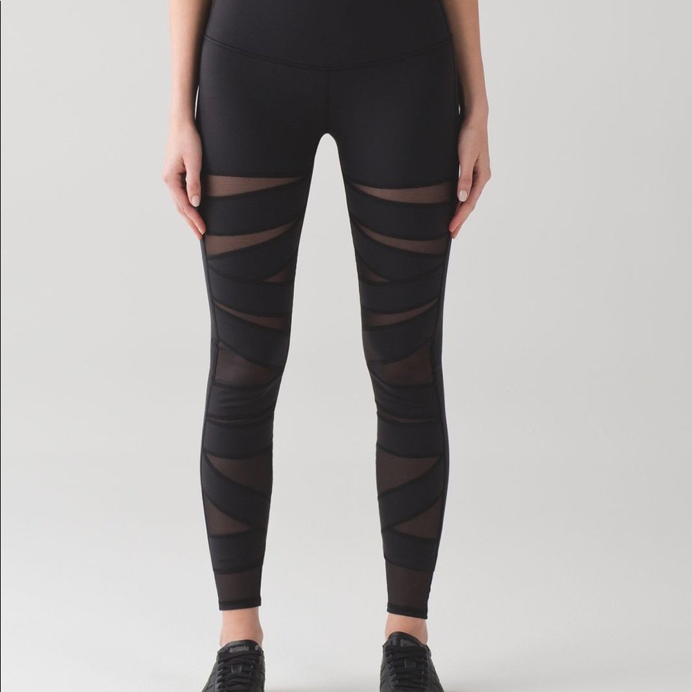 lululemon athletica Black Mesh Panel Leggings